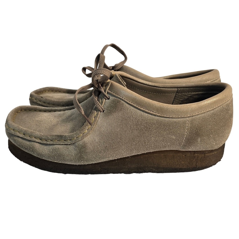 Clarks Originals Wallabee Men Sand Suede Moccasin Lace Up Crepe Sole Shoes - Picture 6 of 13